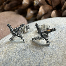 Load image into Gallery viewer, Saint Brigid's Cross Post Earrings in Sterling Silver
