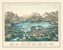 Load image into Gallery viewer, Vintage Lakes of Killarney Ireland Map 1867
