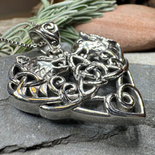 Load image into Gallery viewer, Celtic Wolf Love Necklace in Sterling Silver
