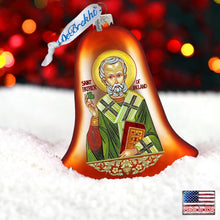 Load image into Gallery viewer, Saint Patrick Glass Ornament by G. DeBrekht - Celtic Decor

