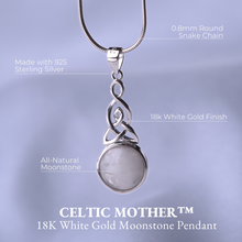 Load image into Gallery viewer, Celtic Mother™ 18K White Gold Moonstone Pendant
