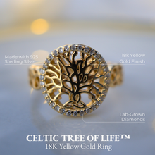 Load image into Gallery viewer, Celtic Tree of Life™ 18K Yellow Gold Diamond Ring

