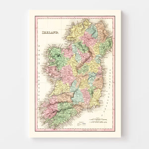 Vintage Map of Ireland 1836