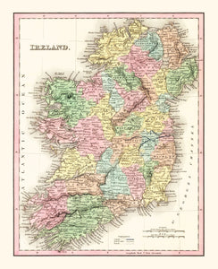 Vintage Map of Ireland 1836