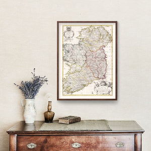 Vintage Map of Ireland 1714