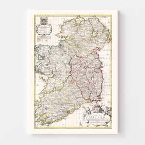Vintage Map of Ireland 1714