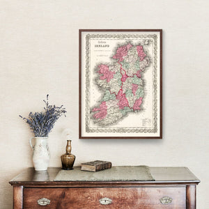 Vintage Map of Ireland 1865