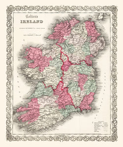 Vintage Map of Ireland 1865