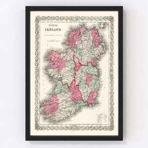 Vintage Map of Ireland 1865