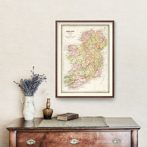 Vintage Map of Ireland 1883