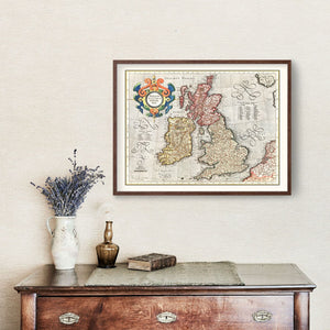 Vintage Map of England, Scotland & Ireland 1623