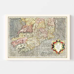 Vintage Map of The Kingdom of Ireland 1623