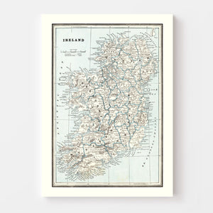 Vintage Map of Ireland 1893