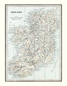 Vintage Map of Ireland 1893
