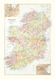 Vintage Map of Ireland 1891