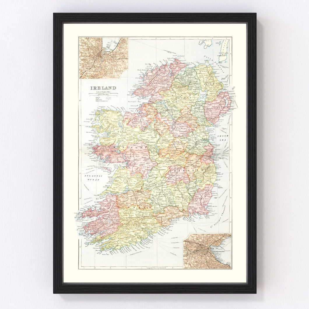 Vintage Map of Ireland 1891