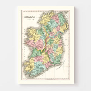 Vintage Map of Ireland 1827