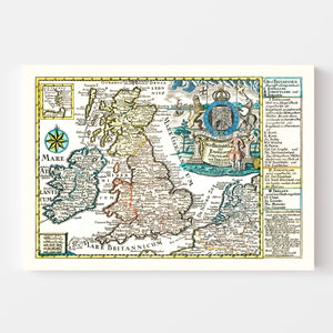 Vintage Map of England, Scotland & Ireland 1790