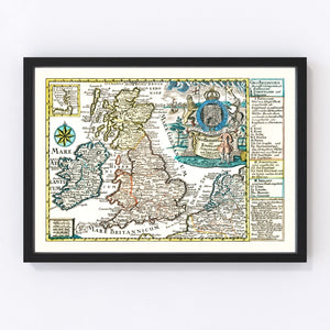 Vintage Map of England, Scotland & Ireland 1790