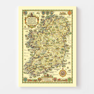 Vintage Map of Ireland 1933