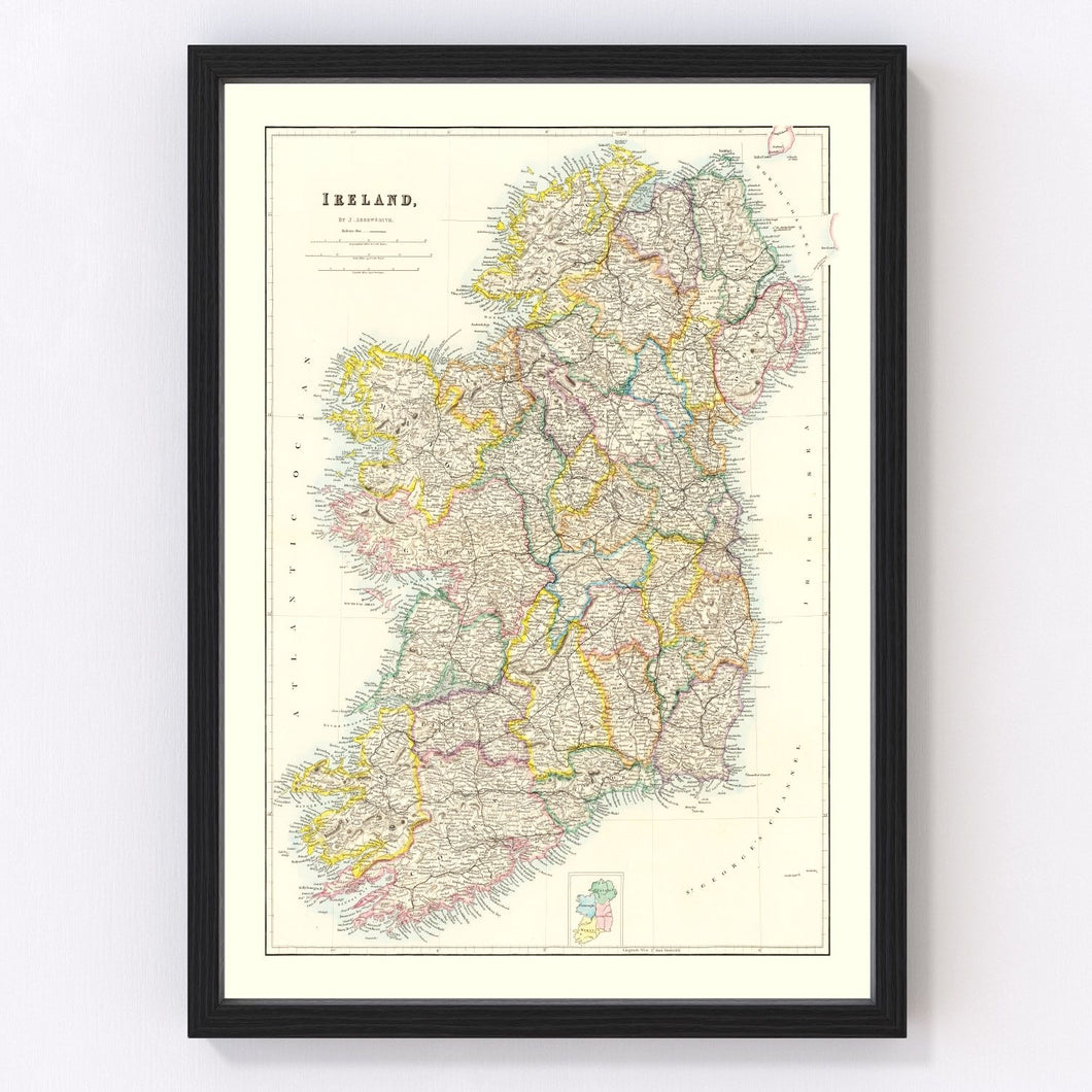Vintage Map of Ireland 1884