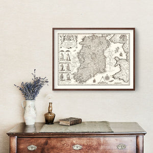 Vintage Map of Ireland 1676