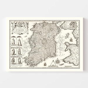 Vintage Map of Ireland 1676