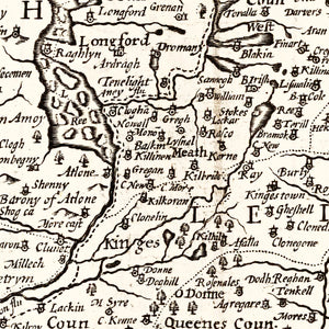 Vintage Map of Ireland 1676
