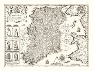 Vintage Map of Ireland 1676