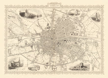 Load image into Gallery viewer, Vintage Map of Dublin, Ireland 1851
