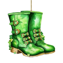 Load image into Gallery viewer, Irish Green Boots Wooden Christmas Ornaments
