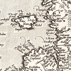 Vintage Map of England, Scotland, Ireland 1570