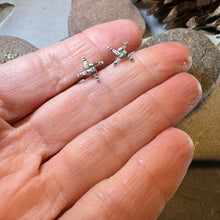 Load image into Gallery viewer, Saint Brigid's Cross Post Earrings in Sterling Silver
