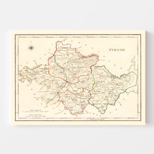 Vintage Map of Tyrone County Ireland, 1846