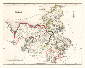 Vintage Map of Sligo County Ireland, 1846