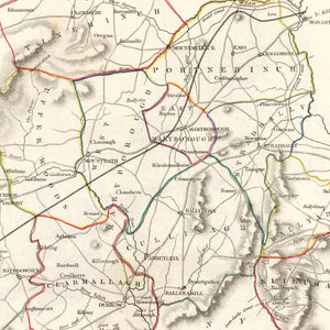 Vintage Map of Queens County Ireland, 1846