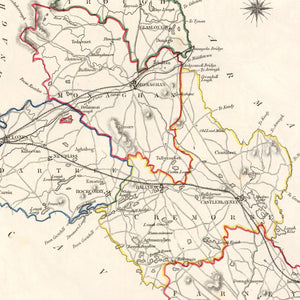 Vintage Map of Monaghan County Ireland, 1846