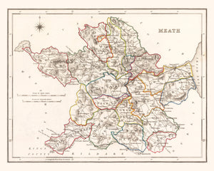 Vintage Map of Meath County Ireland, 1846