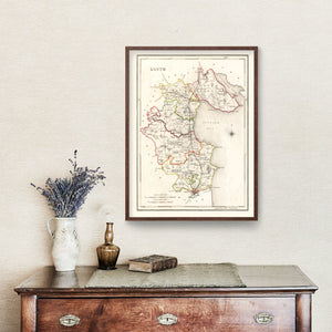 Vintage Map of Louth County Ireland, 1846