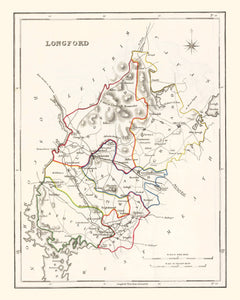 Vintage Map of Longford County Ireland, 1846