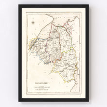 Load image into Gallery viewer, Vintage Map of Londonderry County Ireland, 1846
