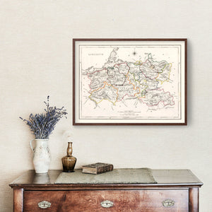 Vintage Map of Limerick County Ireland, 1846