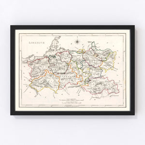 Vintage Map of Limerick County Ireland, 1846