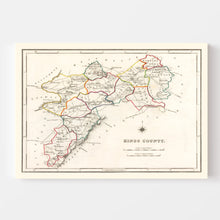 Load image into Gallery viewer, Vintage Map of Kings County Ireland, 1846
