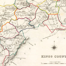 Load image into Gallery viewer, Vintage Map of Kings County Ireland, 1846
