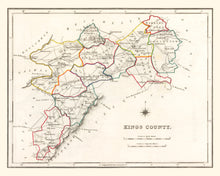 Load image into Gallery viewer, Vintage Map of Kings County Ireland, 1846
