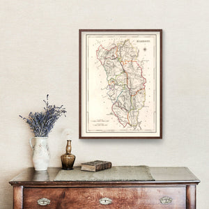 Vintage Map of Kilkenny County Ireland, 1846