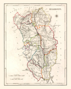 Vintage Map of Kilkenny County Ireland, 1846