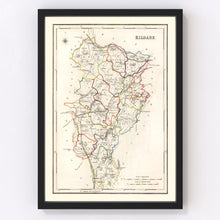 Load image into Gallery viewer, Vintage Map of Kildare County Ireland, 1846
