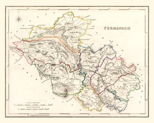 Vintage Map of Fermanagh County Ireland, 1846